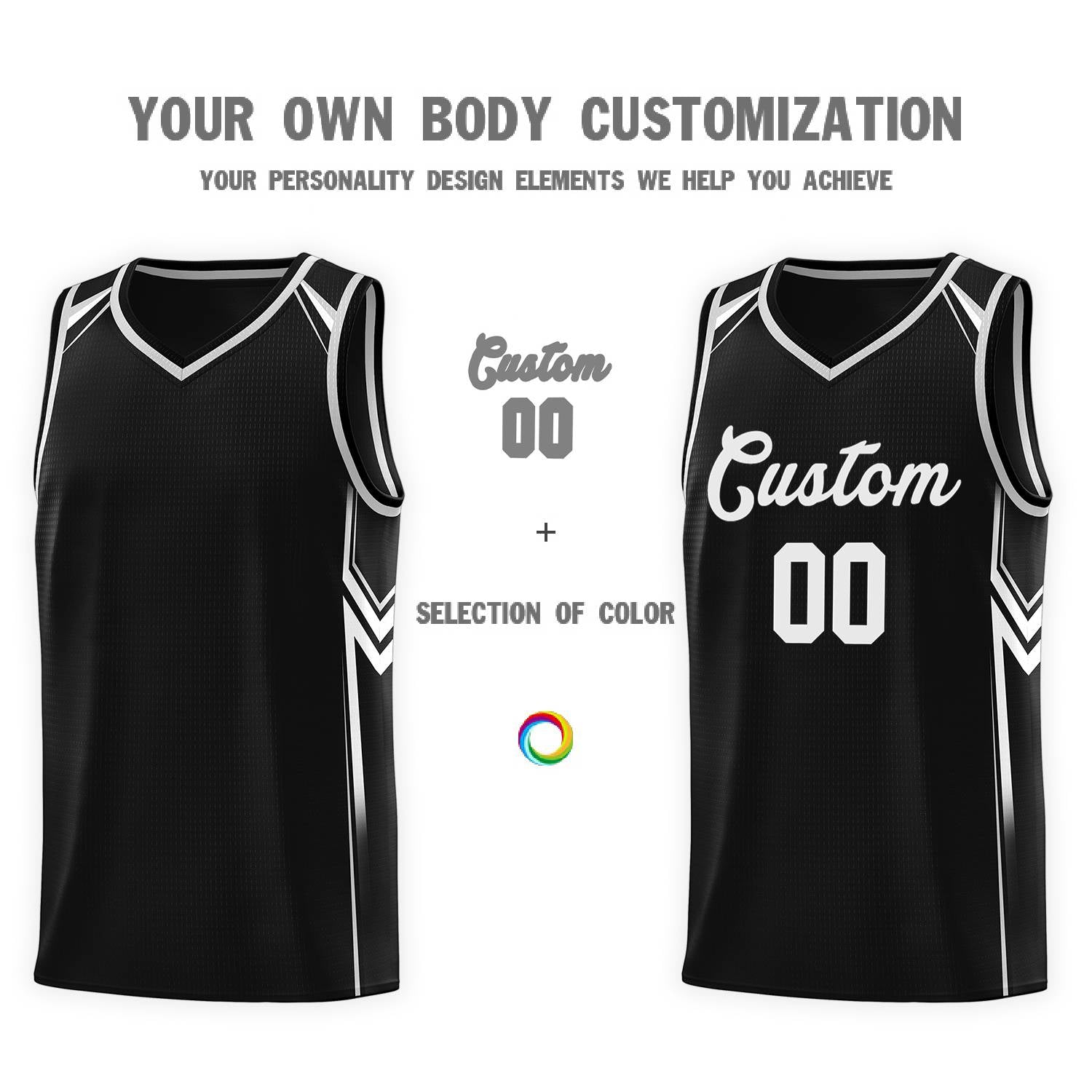 Custom Black Arrow Graffiti Pattern Sports Uniform Basketball Jersey - Image 3