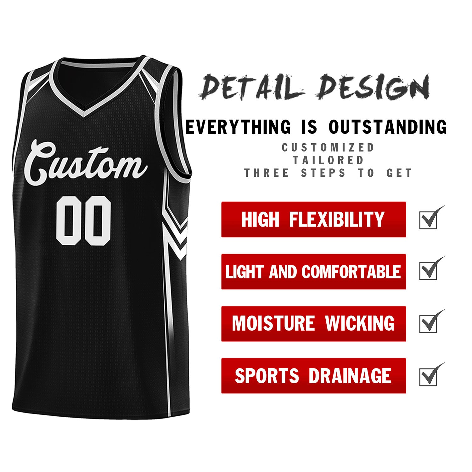 Custom Black Arrow Graffiti Pattern Sports Uniform Basketball Jersey - Image 2