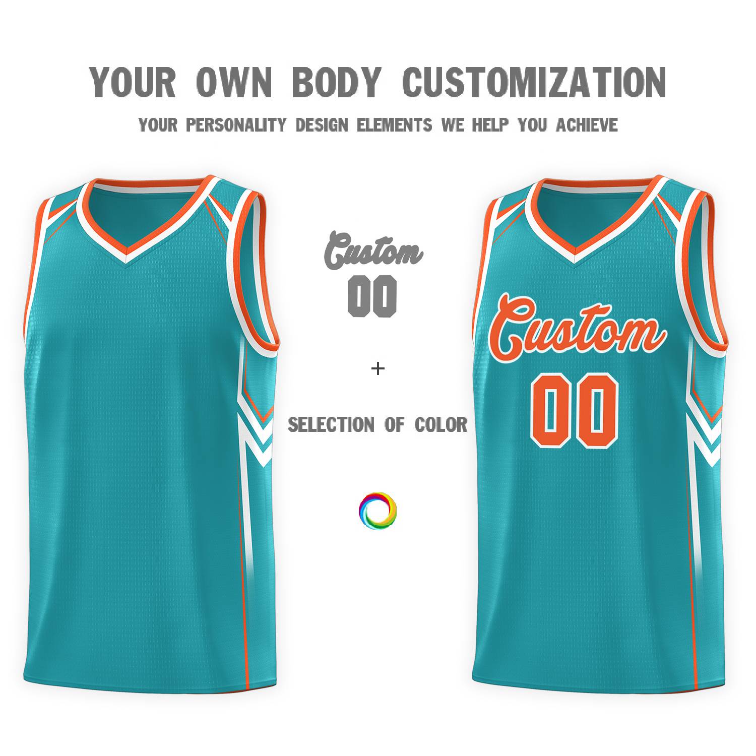 Custom Aqua Arrow Graffiti Pattern Sports Uniform Basketball Jersey - Image 3