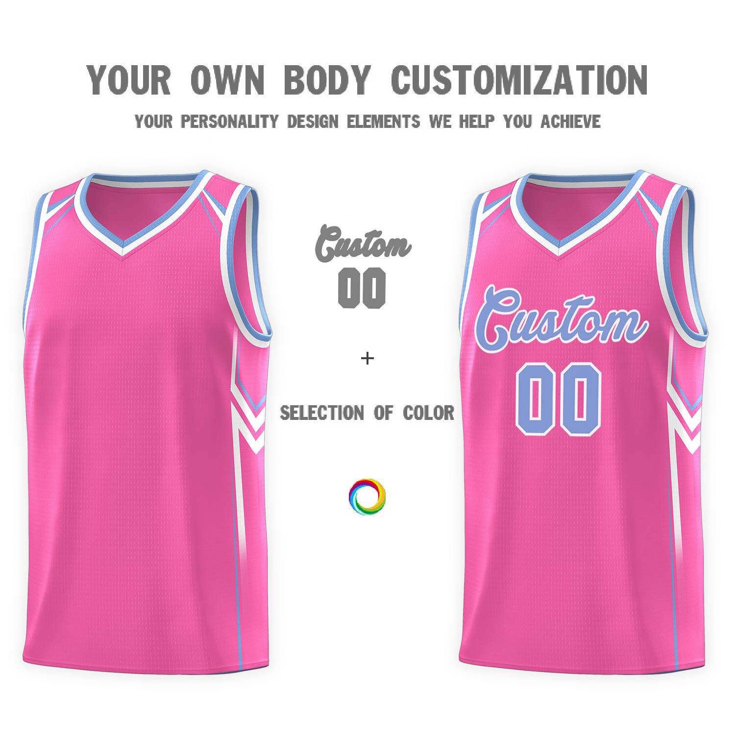 Custom Pink Arrow Graffiti Pattern Sports Uniform Basketball Jersey - Image 3