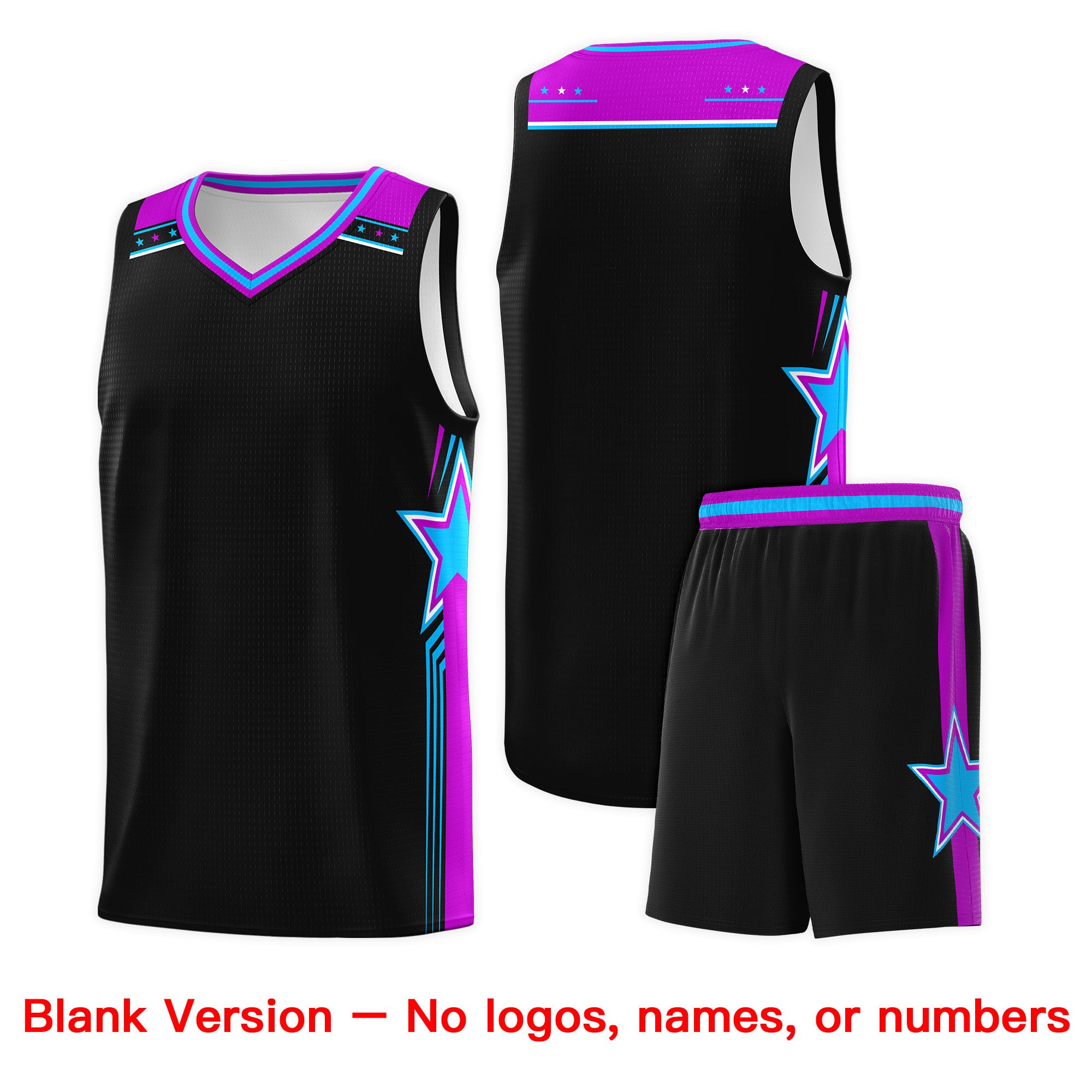 Custom Black White Double Side Sets Men Basketball Jersey - Image 2