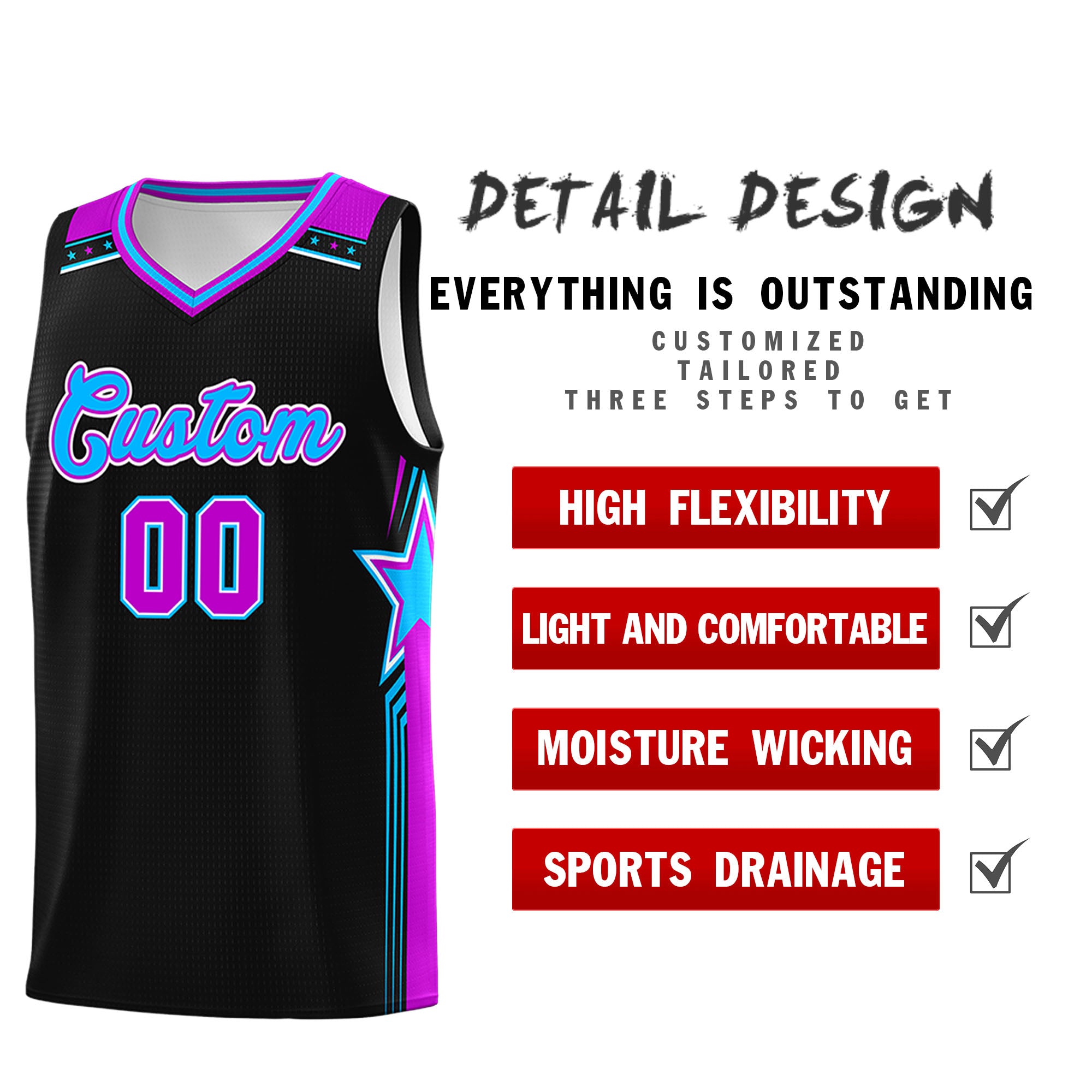 Custom Black White Double Side Sets Men Basketball Jersey - Image 5