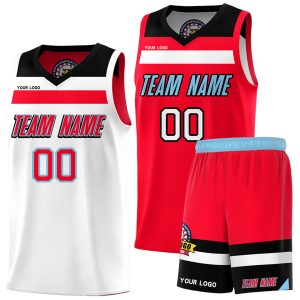 Fans-Made | Custom White Red Black-Light Blue Double Side Sets Basketball Uniform-Arizona Driven ??C Available for Reorder