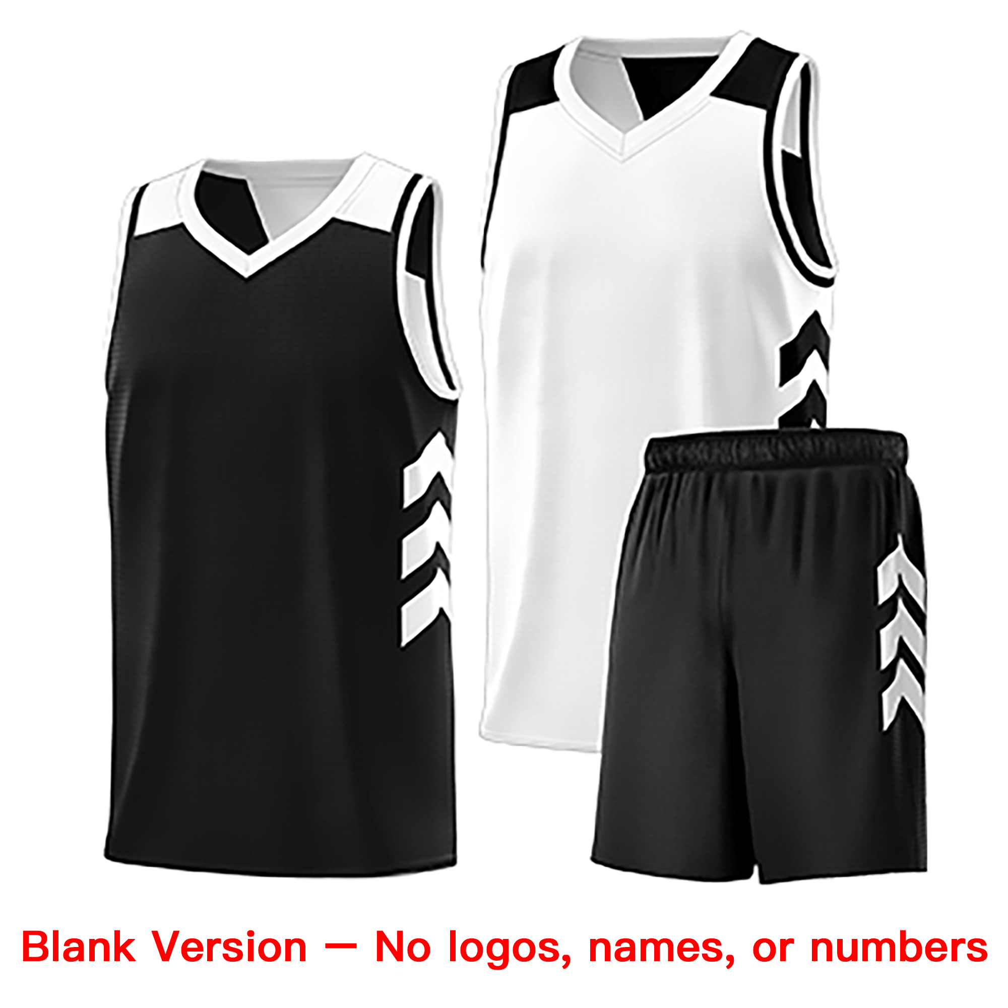 Custom Black White Double Side Sets Men Basketball Jersey - Image 2