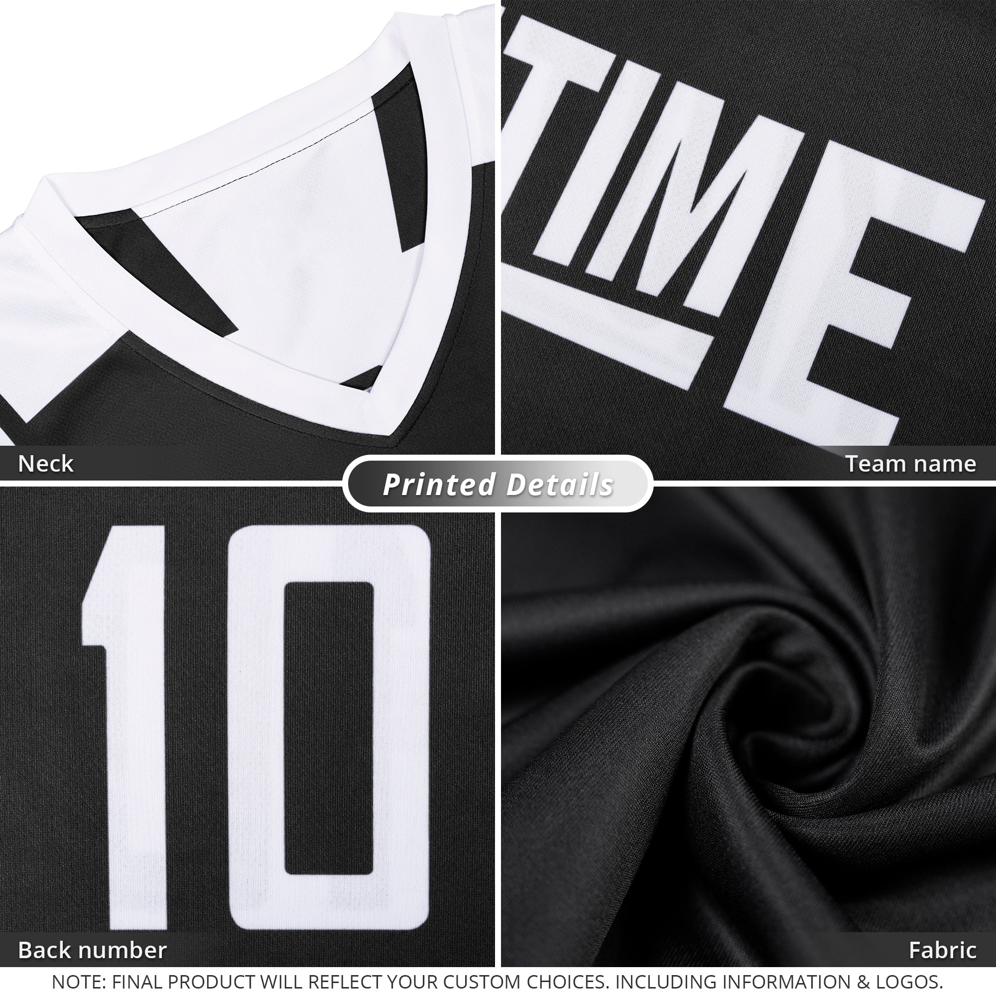 Custom Black White Double Side Sets Men Basketball Jersey - Image 6