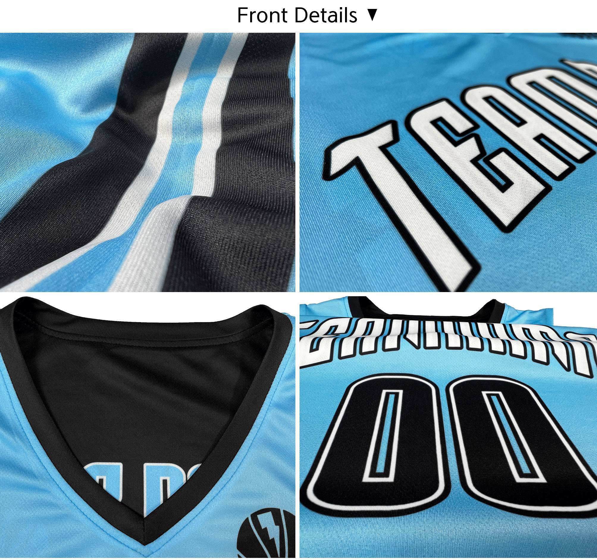 Custom Black Blue Double Side Tops Basketball Jersey - Image 4