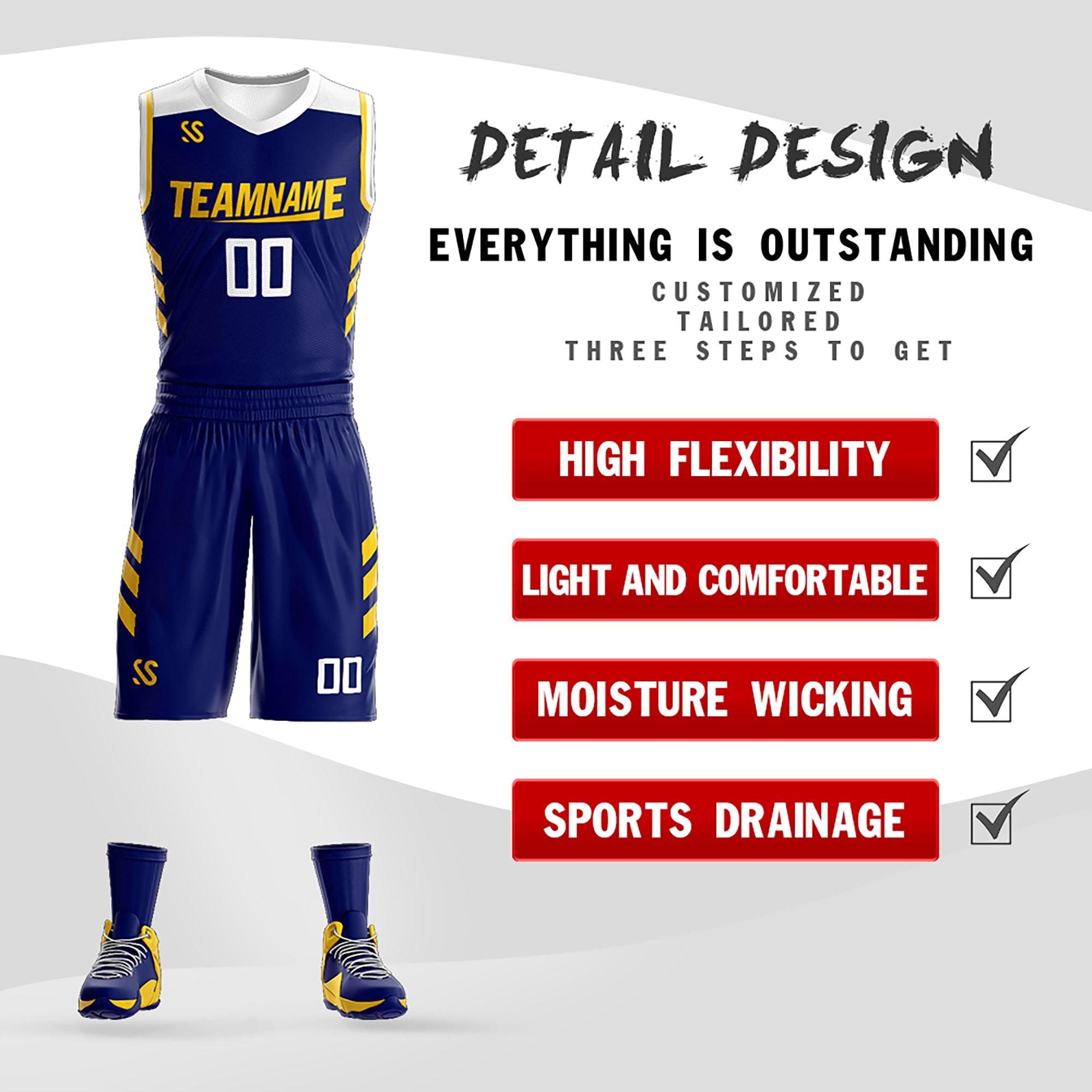 Custom Basketball Jersey Athletic Reversible Sets Uniforms Team Sport for Men/Youth - Image 2