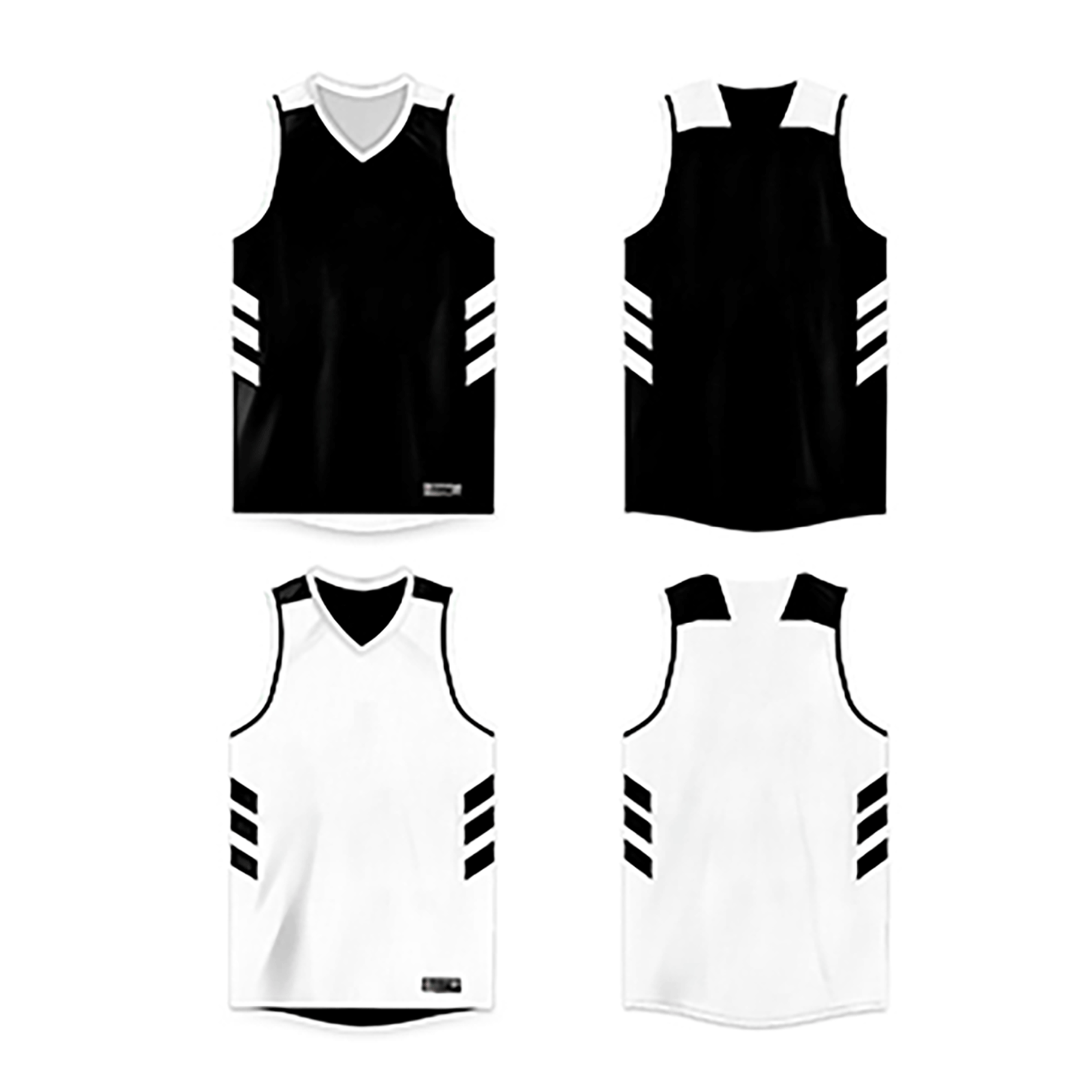 Custom Black White Double Side Tops Basketball Jersey - Image 2